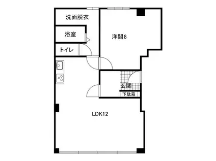 松波ビル(1LDK/2階)の間取り写真