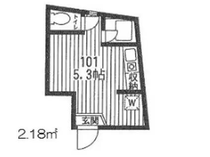 アーバンプレイス東中野Ⅳ(ワンルーム/1階)の間取り写真
