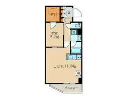 高円寺KYテラス(1LDK/6階)の間取り写真