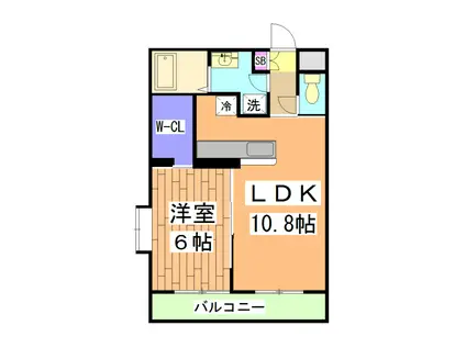 エーベル音戸山(1LDK/1階)の間取り写真