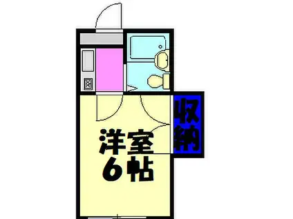 ジュネパレス稲毛東(1K/1階)の間取り写真