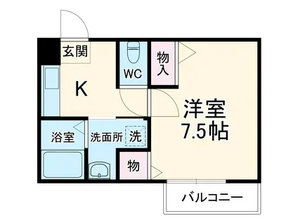 セントポーリア円町(1K/4階)の間取り写真