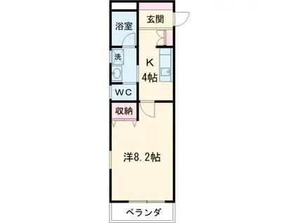 LA LUCE(1K/2階)の間取り写真