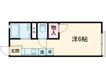 GREENS A棟(1K/2階)の間取り写真