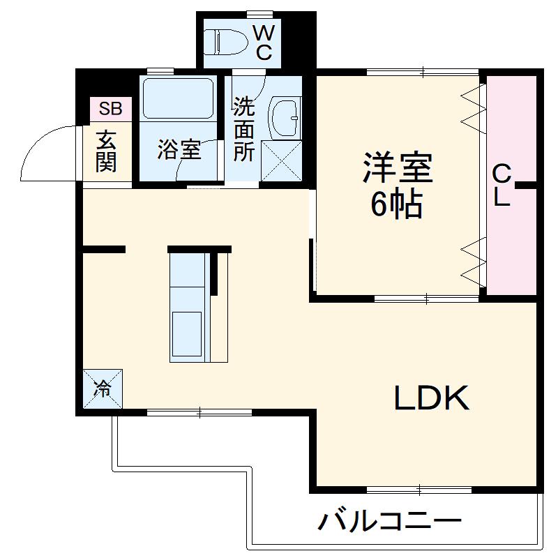 ラフォーレ清水Ⅰ(1LDK/3階)の間取り写真