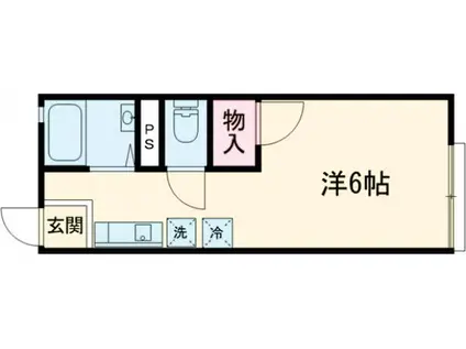 GREENS B棟(1K/2階)の間取り写真