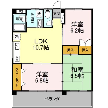 テラスヴェルデ(3LDK/3階)の間取り写真