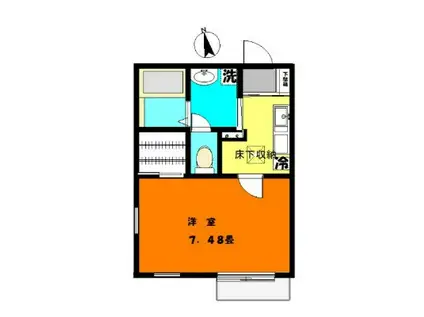 ガーデンヴェルデⅡ(1K/1階)の間取り写真