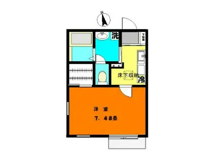 ガーデンヴェルデⅡ(1K/2階)の間取り写真