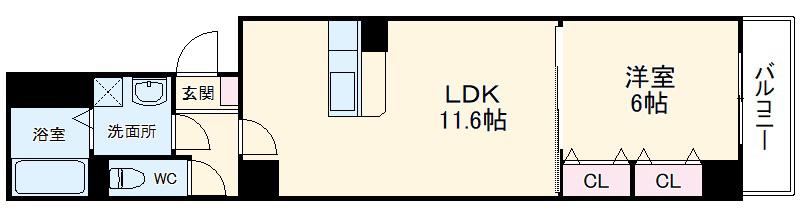 ウィステリア(1LDK/4階)の間取り写真