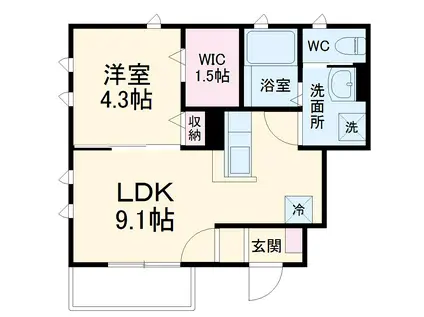アネックス湘南(1LDK/1階)の間取り写真