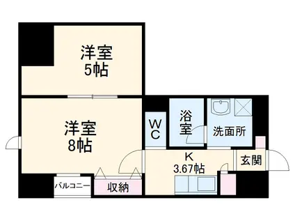 チェルキオ羅漢(2K/3階)の間取り写真