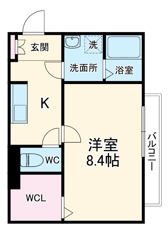 アルファヒルズ(1K/3階)の間取り写真