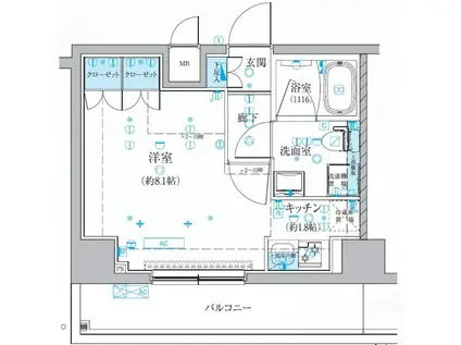 ベルシード梅島 ブランシュ(ワンルーム/2階)の間取り写真