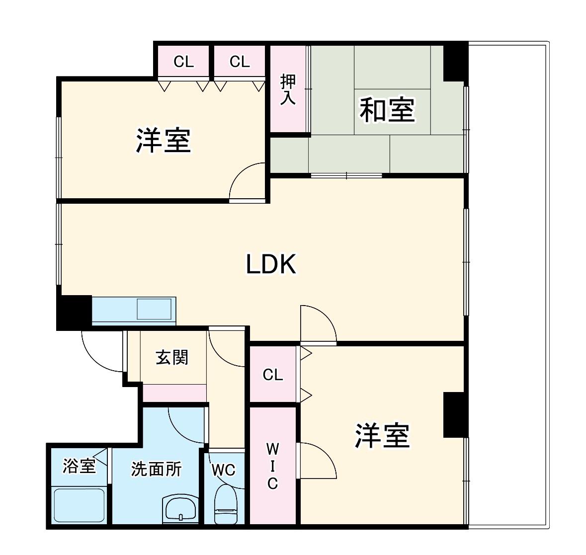 コーポ中村第10(3LDK/2階)の間取り写真