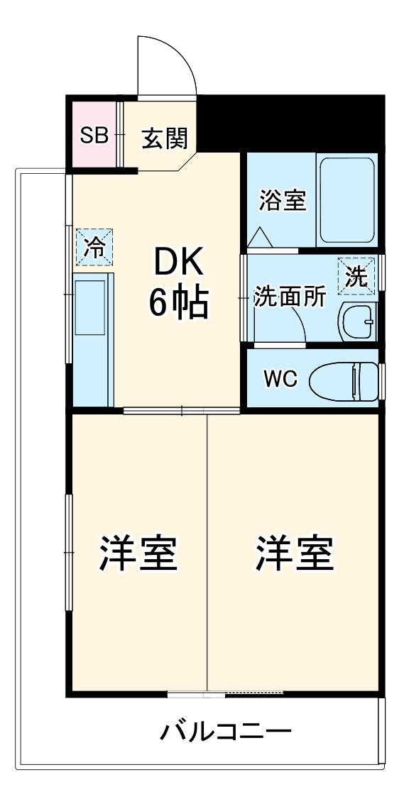 寿ゞやマンション金山(2DK/10階)の間取り写真