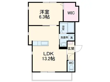 MEIEKI HILLS(1LDK/3階)の間取り写真