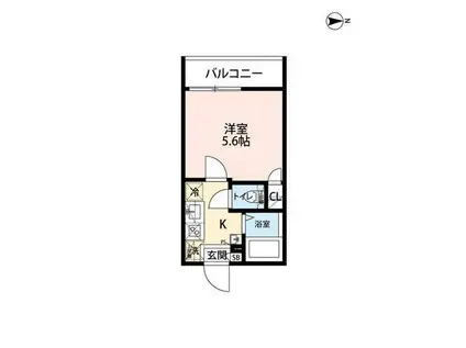 グランディア西新井(1K/2階)の間取り写真