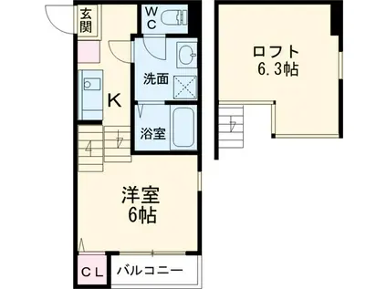 シルバーコート大曽根(1K/1階)の間取り写真