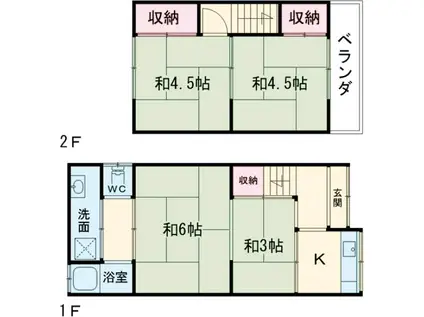 京福嵐山本線 鹿王院駅 徒歩5分 2階建 築47年(4K)の間取り写真