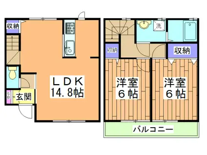 セントフィオーレ太秦天神川(2LDK)の間取り写真