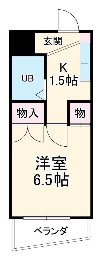 ハイネス西高蔵(1K/3階)の間取り写真