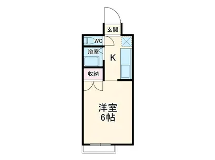 本郷ハイツ B(1K/1階)の間取り写真