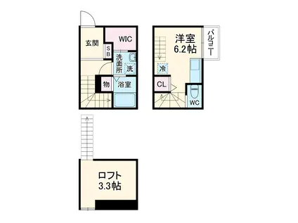 ＡＸＩＳ(1K)の間取り写真