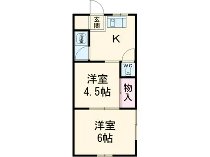 白菊荘(2K/1階)の間取り写真
