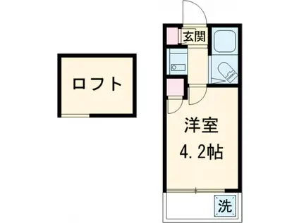 レジデンスオオキ(1K/1階)の間取り写真