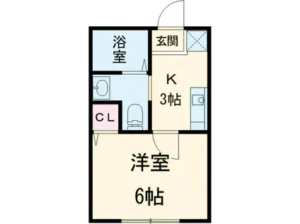 SHUN(1K/2階)の間取り写真