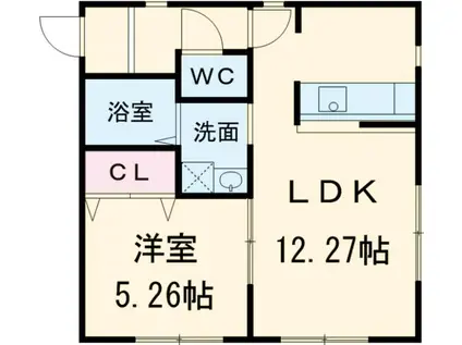 SHUN(1LDK/2階)の間取り写真