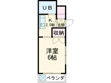 ハイツ平山(1K/3階)の間取り写真