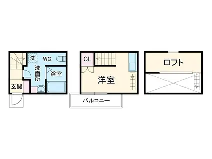 トリスアパートメント(1K)の間取り写真