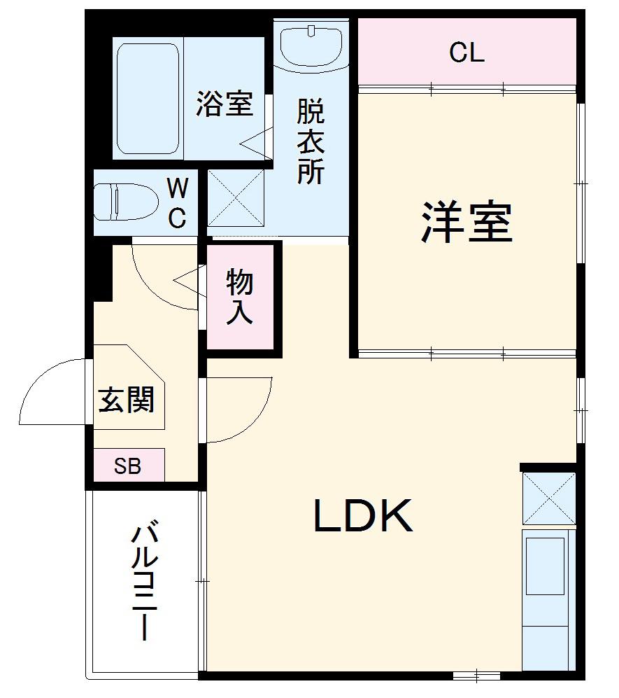 ハーモニーテラス植田西Ⅱ(1LDK/3階)の間取り写真