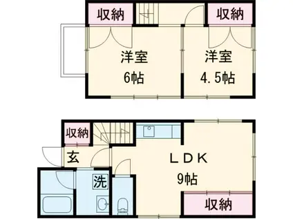 小田急電鉄小田原線 狛江駅 徒歩15分 2階建 築54年(2LDK)の間取り写真