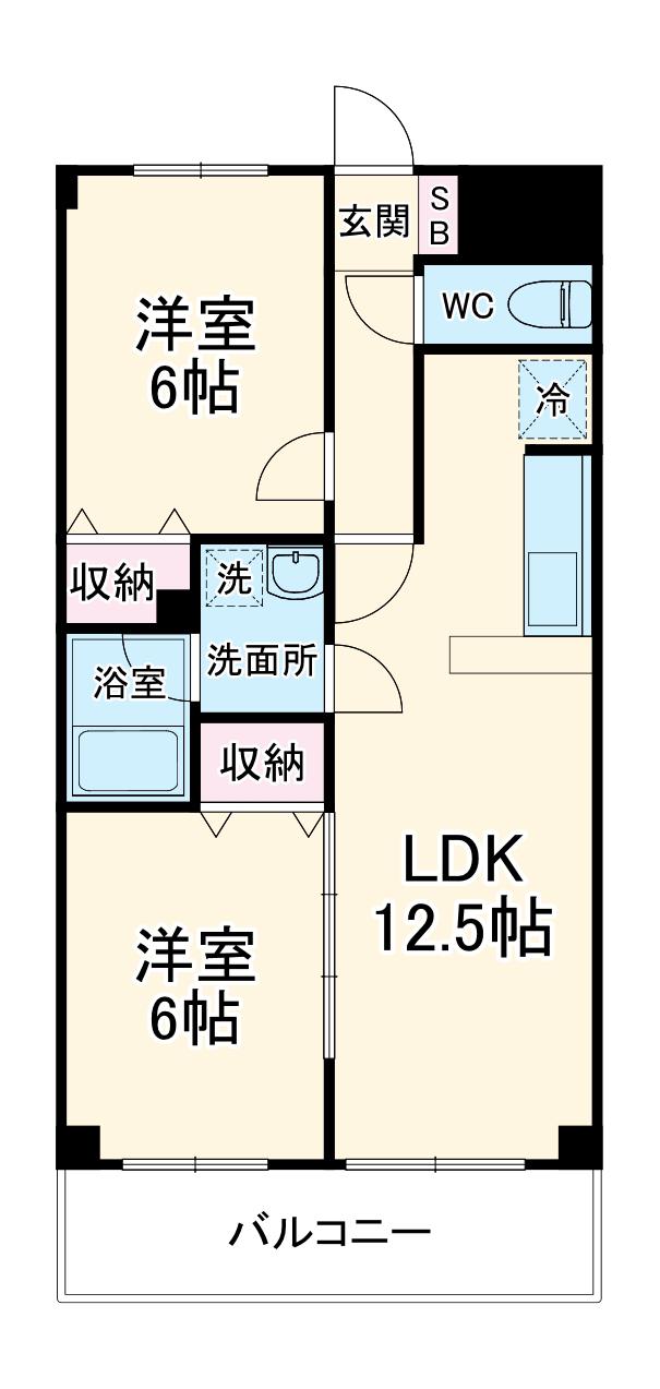 MAISON・FUKAISHI(2LDK/3階)の間取り写真
