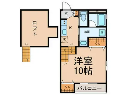 MS神宮西Ⅰ(1K/1階)の間取り写真