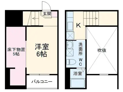 ZEN 千年(ワンルーム/1階)の間取り写真