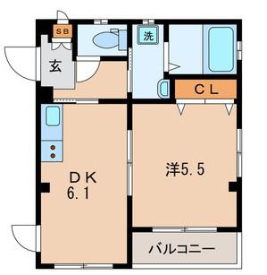 SOLBIOS沖杉(1DK/2階)の間取り写真
