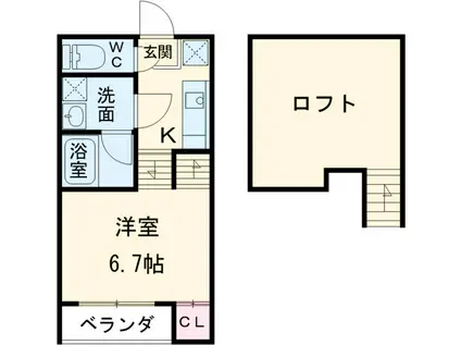 ハーモニーテラス八番(1K)の間取り写真