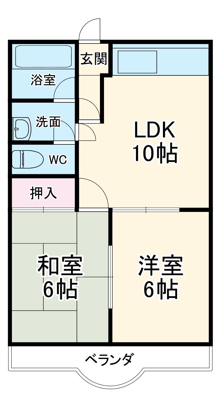 プラムコート(2LDK/3階)の間取り写真