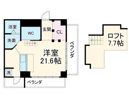 神田ヴィレッジ(ワンルーム/6階)の間取り写真