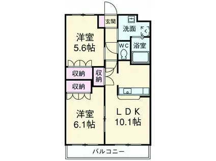 プラザ・シフォレⅠ(2LDK/2階)の間取り写真