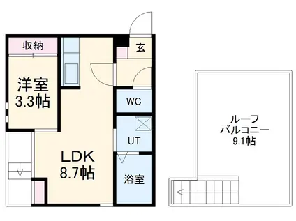 GRANDTIC新瑞橋駅前(1LDK/1階)の間取り写真