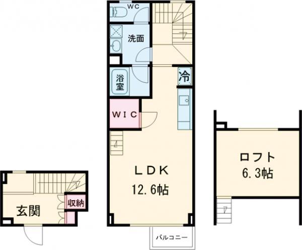 TAS経堂レジデンス(1LDK/2階)の間取り写真