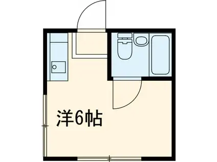 丸山荘(ワンルーム/1階)の間取り写真