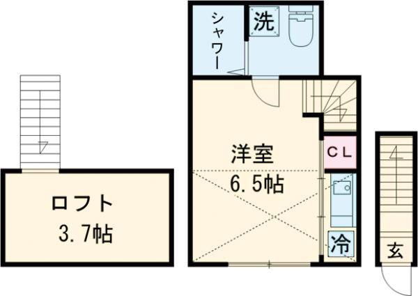 HAPPY上板橋(ワンルーム/2階)の間取り写真