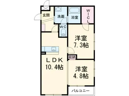 アビターレ西葛西(2LDK/2階)の間取り写真