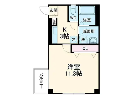 武蔵野線 東川口駅 徒歩6分 3階建 築19年(1K/2階)の間取り写真